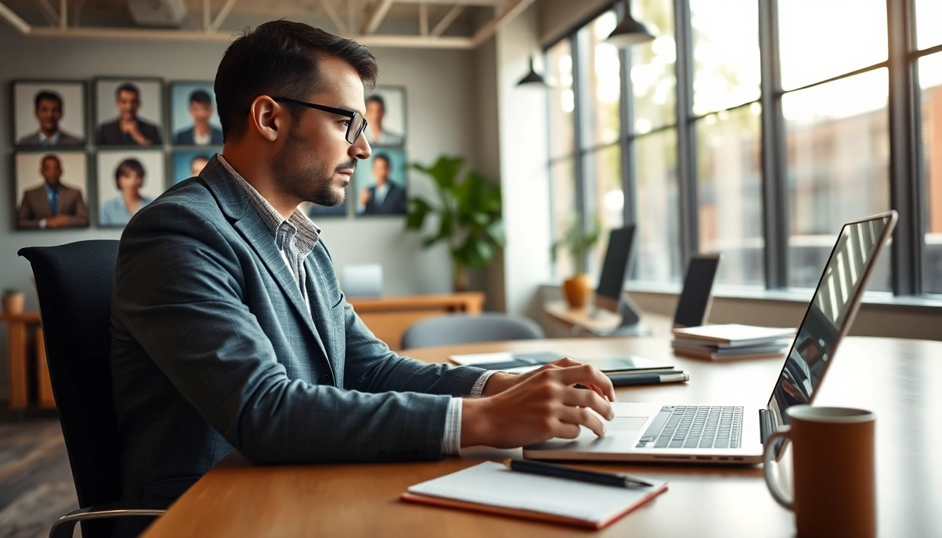 Headhunter Ingenieure analyzing resumes in a modern office.