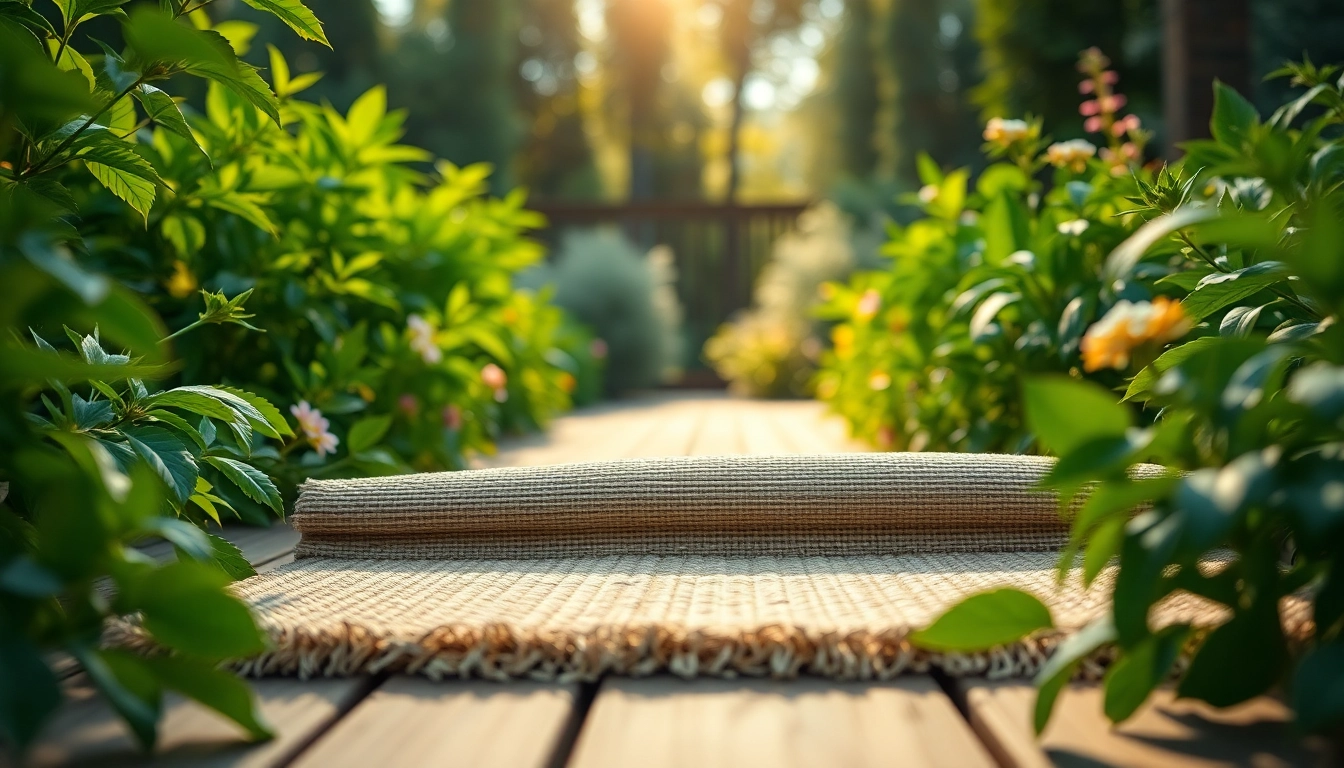 Hanfmatte zeigt natürliche Textur und nachhaltige Eleganz im Garten.