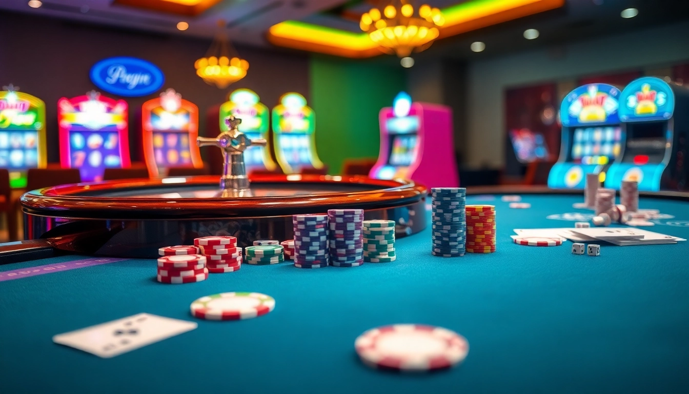 Experience the thrill of winning strategies at https://da88.education/ with a vibrant casino scene showcasing gaming elements.