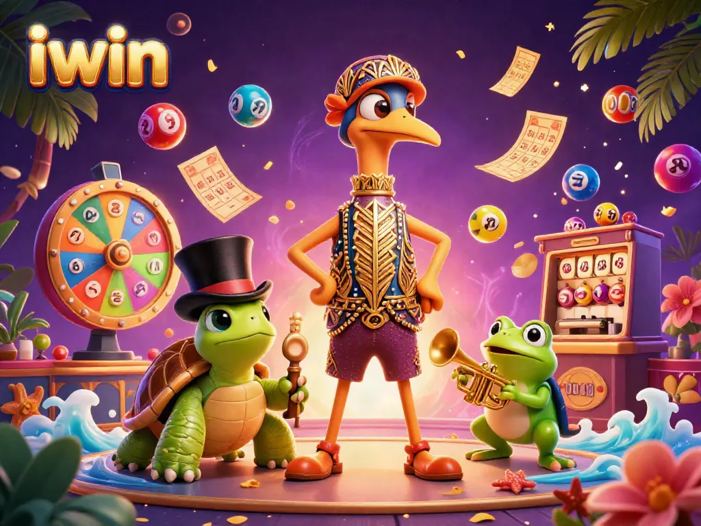 Win exciting prizes in this vibrant iwin casino scene filled with lottery action.