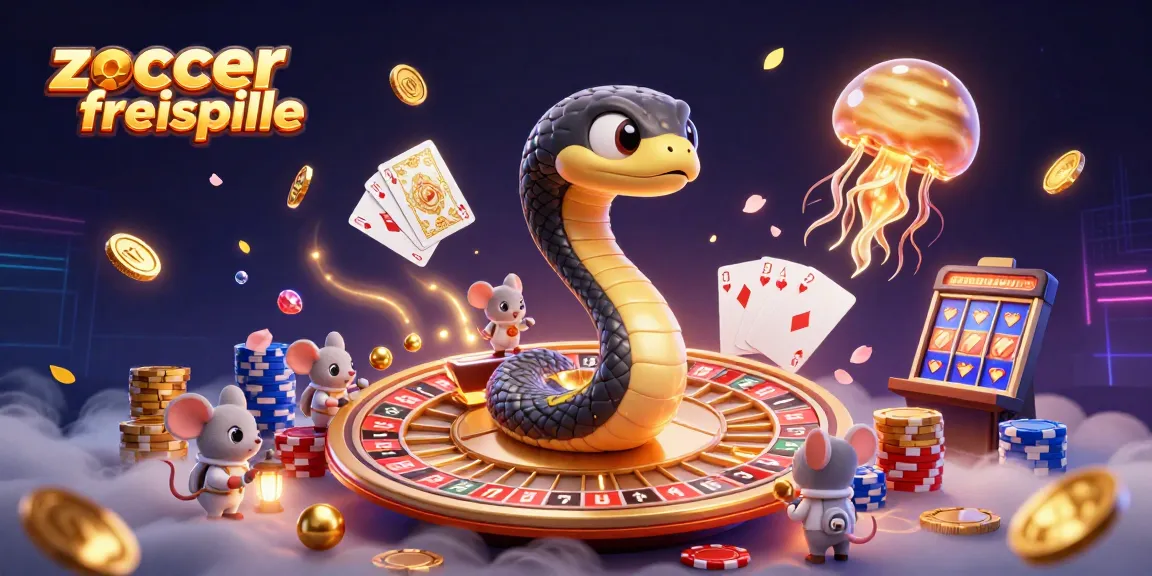 Erleben Sie die aufregenden Zoccer Casino Freispiele mit einem lebhaften 3D-Casinoszenario.