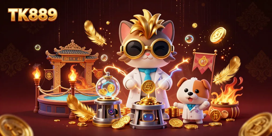 Engage with the exciting TK889 online casino featuring dynamic gaming elements and vibrant characters.