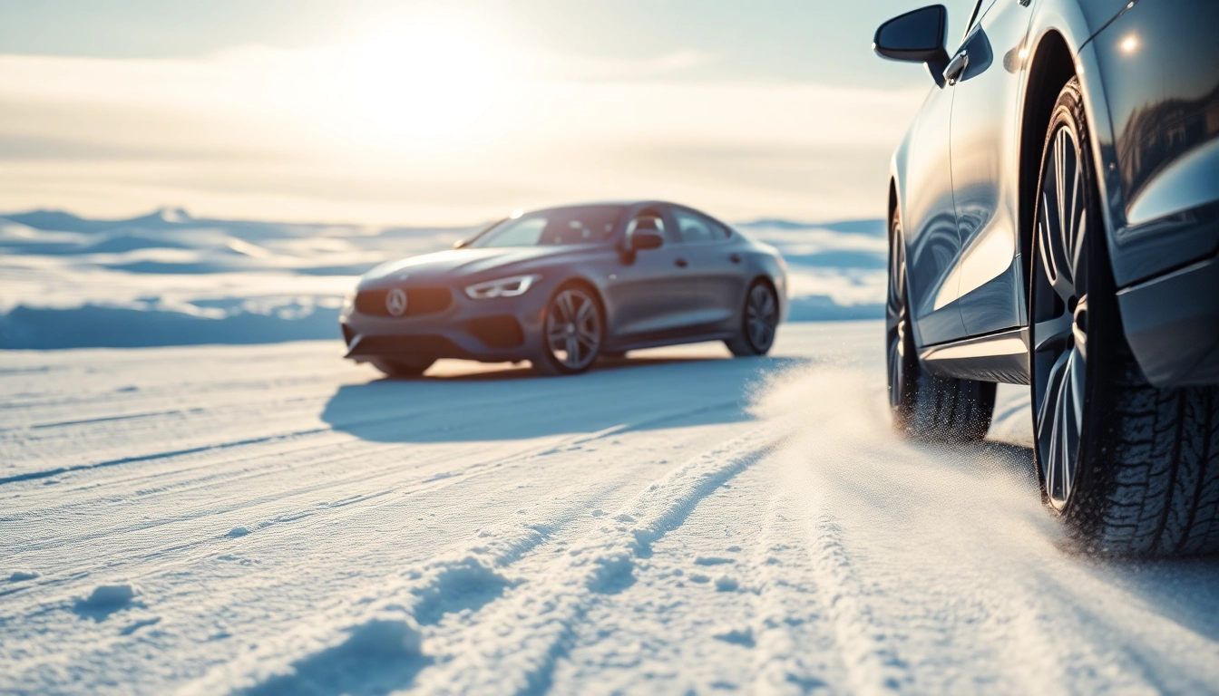 Auto Kufen im Einsatz auf einem verschneiten Gleis, das den Wintersport fördert.