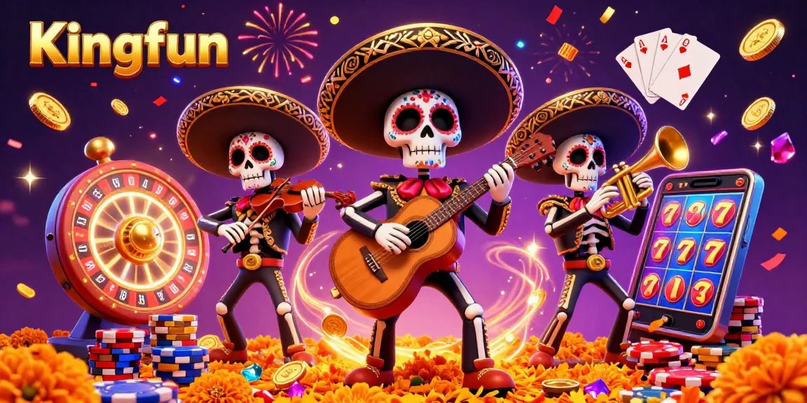 Experience the excitement of Kingfun's vibrant mariachi theme with festive elements and casino excitement.